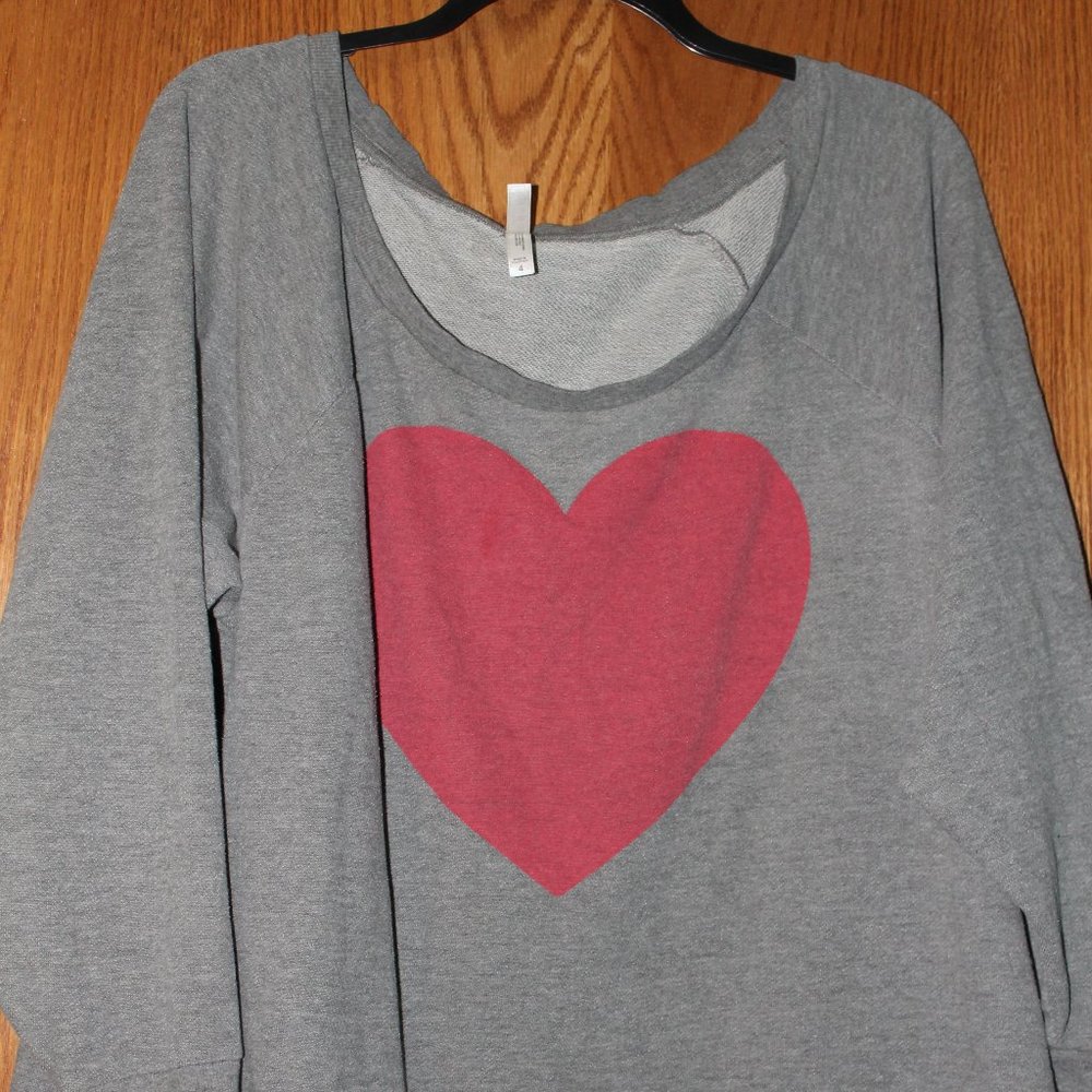 Gray Heart Sleep Sweater 4X